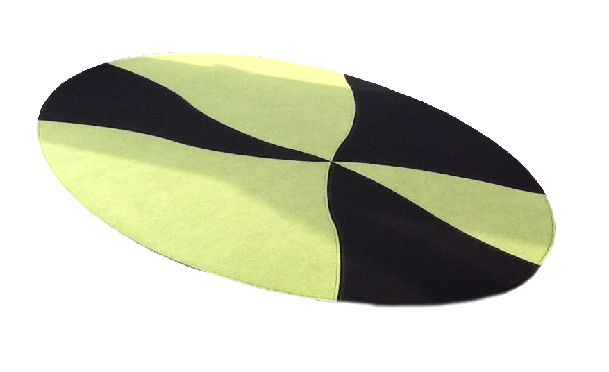 Filt tæppe oval-2-farver