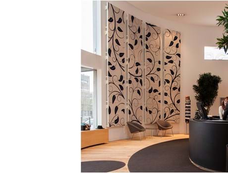 fraster, filt, Plus, felt, uldfilt, akustik, udsmykning, indretning, design, akustik panel, lyddæmpning, twister, akustik panel, filtfarver, dekoration