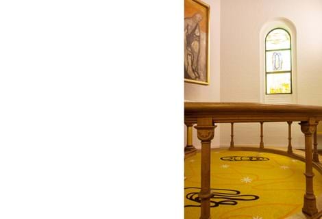 Altertæppe i kirke i Fraster filt