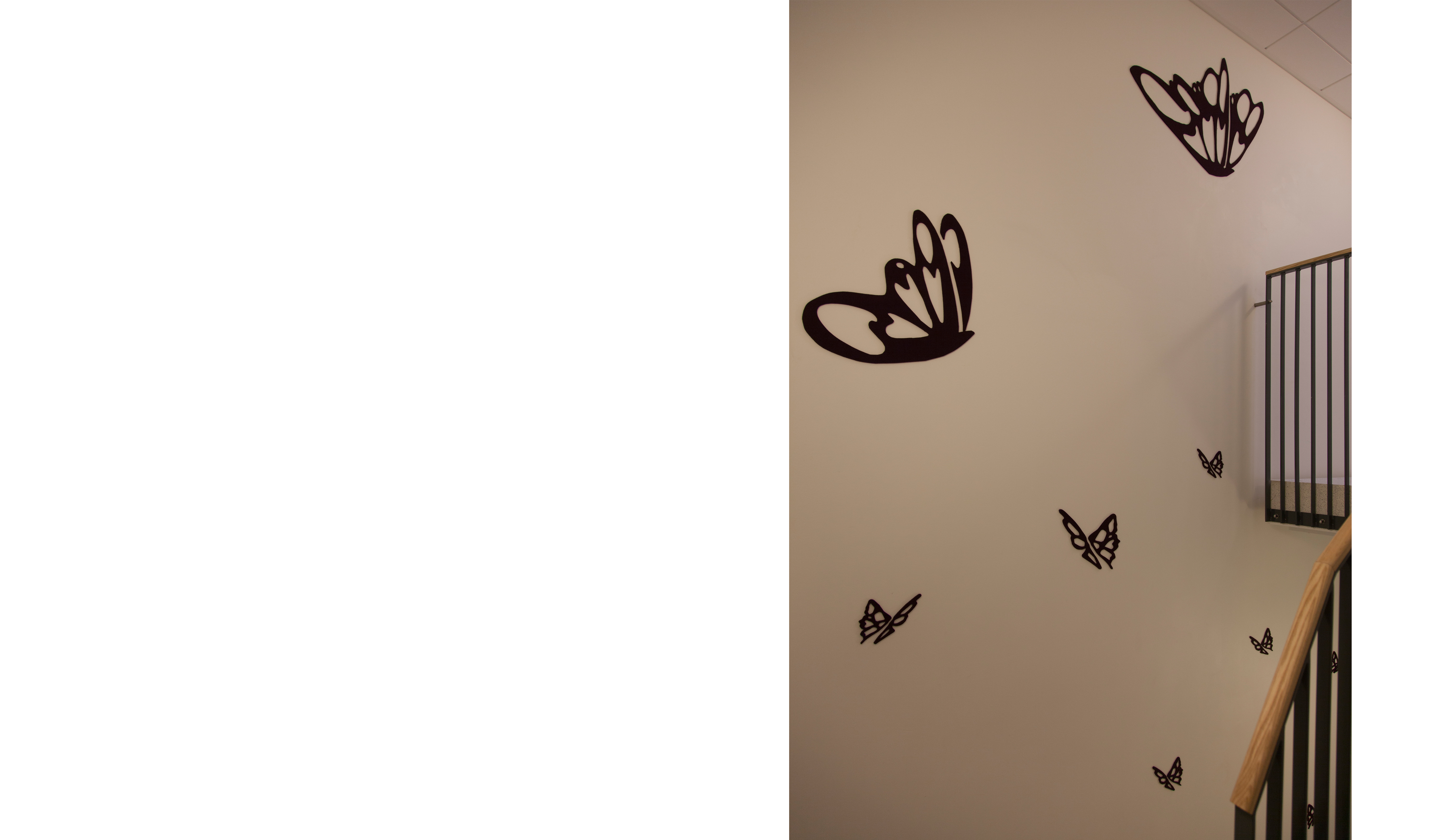 Ok plejehjem, udsmykning med sommerfugl i fraster filt