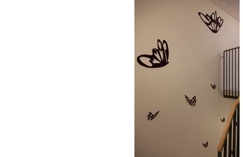 Ok plejehjem, udsmykning med sommerfugl i fraster filt