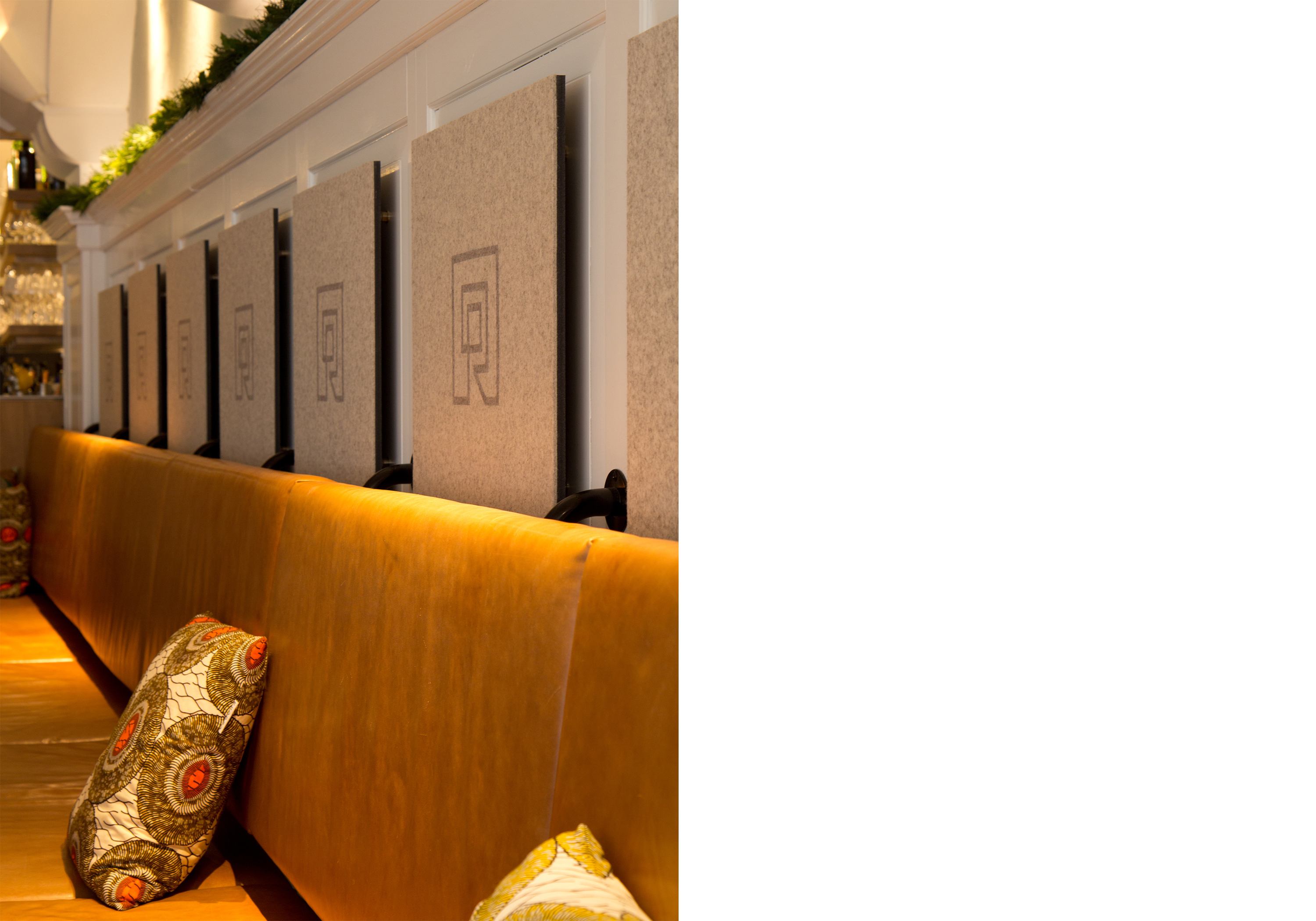 TwisterPlus akustikpanel med filt på Restaurant de Rozzario (5)