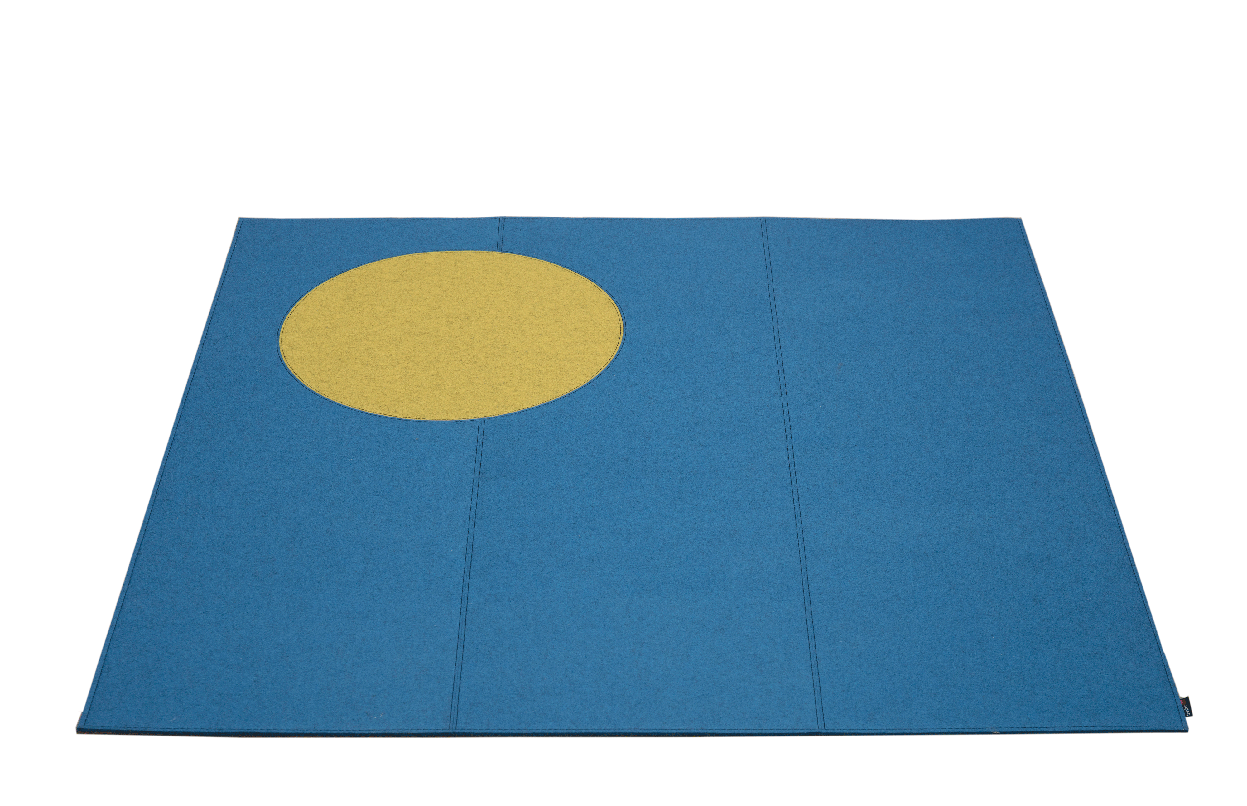 Filt-tæppe-design-blå-gul-cirkel