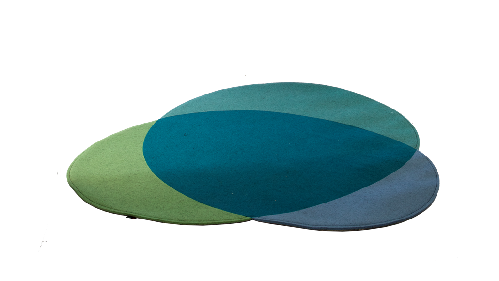 Filt tæppe, design Eclipse 130x130 cm