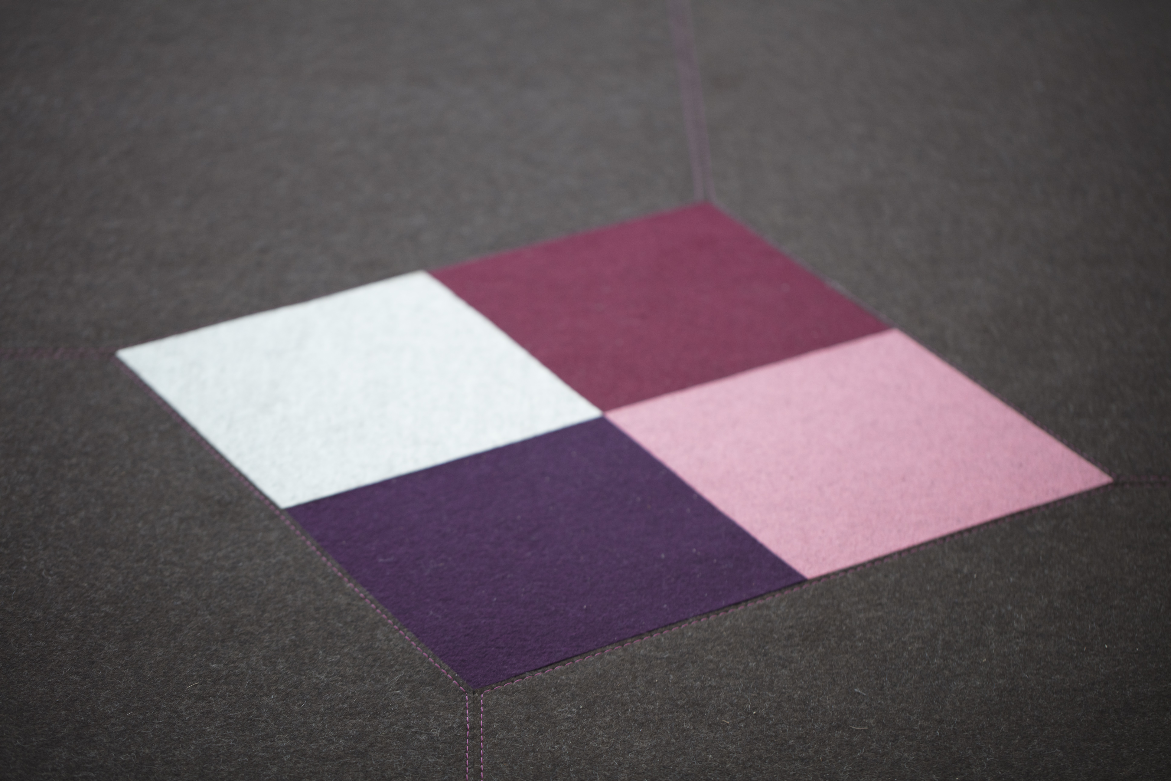 Filt tæppe, detalje, Cubic 1