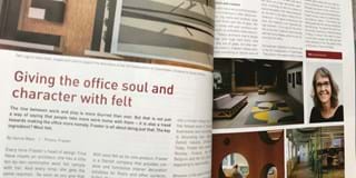 scan Magazine, filt, nyt om fraster, office with felt, Sanne Wass
