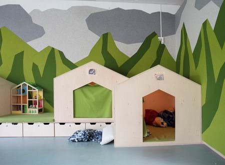 grøn uldfilt væg udsmykning