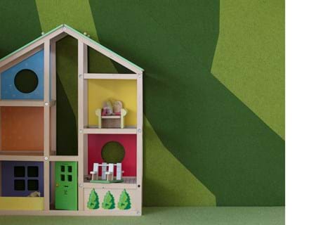 grøn uldfilt væg udsmykning