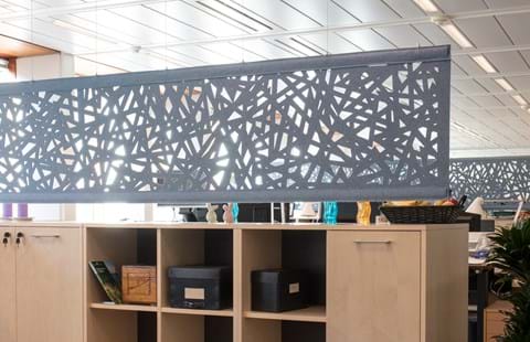 Økonomi og indenrigsministeriet, CoverSingle, fraster, filt, cover, rumafskærmning, roomdivider, akustik, uld filt, inspiration, design, indretning, afskærmning, filt på glas,