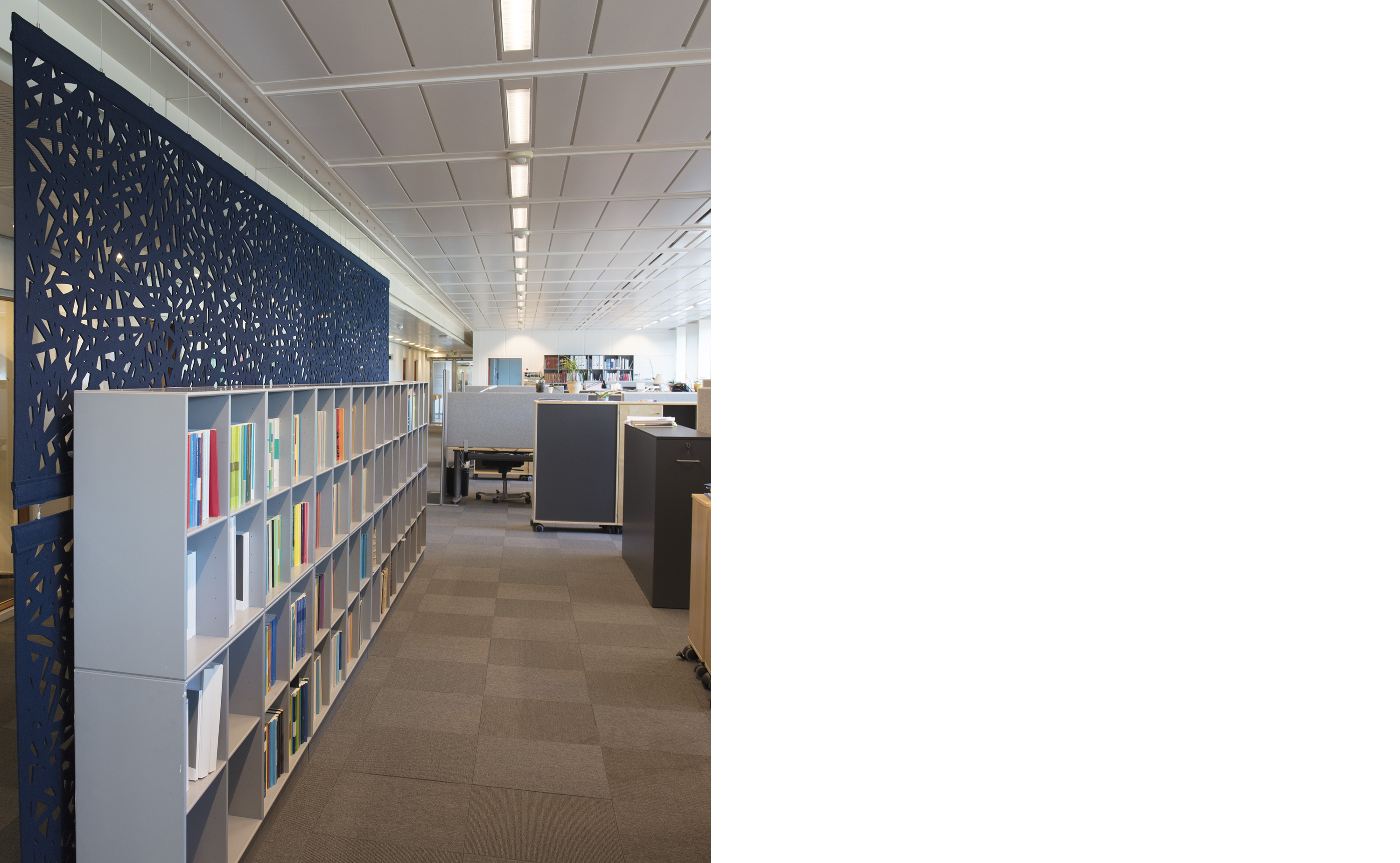 Økonomi og indenrigsministeriet, CoverSingle, fraster, filt, cover, rumafskærmning, roomdivider, akustik, uld filt, inspiration, design, indretning, afskærmning, filt på glas,