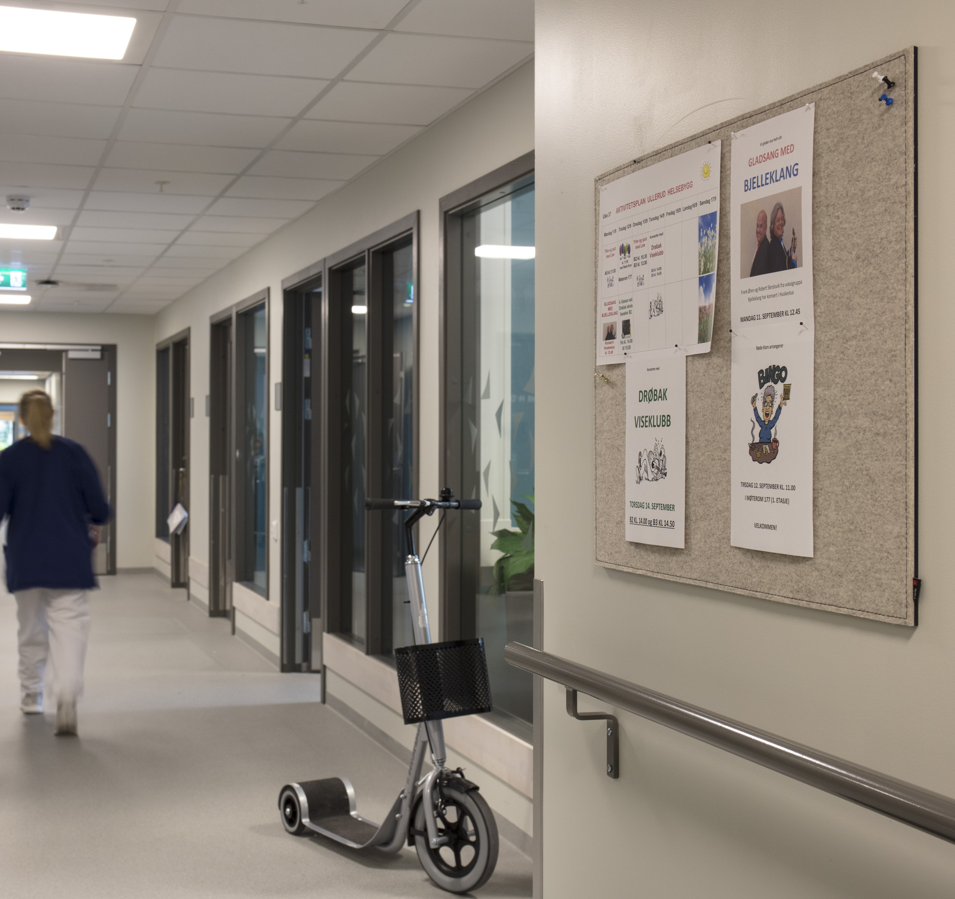 Ulleryd Helsebyg, fraster, filt, PinDot, opslagstavle, pin board, roomdivider, akustik, uld filt, inspiration, design, indretning, filttavle, udsmykning