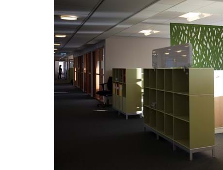 Rumafskærmning med grøn Fraster filt kontor