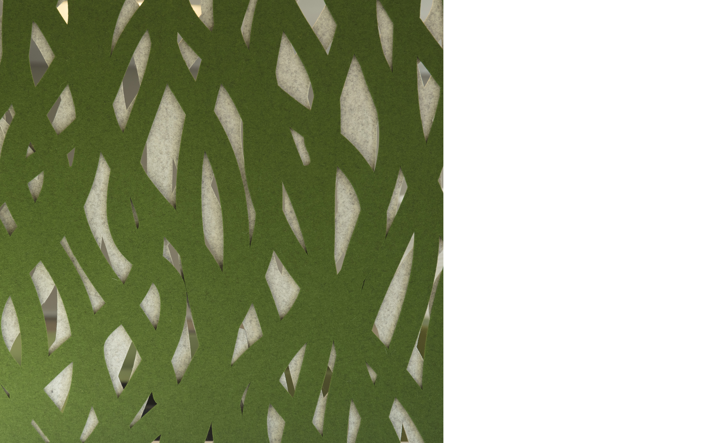 Rumafskærmning med grøn Fraster filt kontor