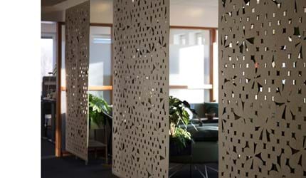 Rumafskærmning med grøn Fraster filt kontor