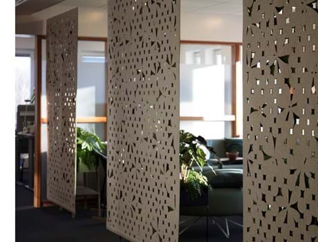 Rumafskærmning med grøn Fraster filt kontor