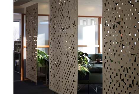 Rumafskærmning med grøn Fraster filt kontor