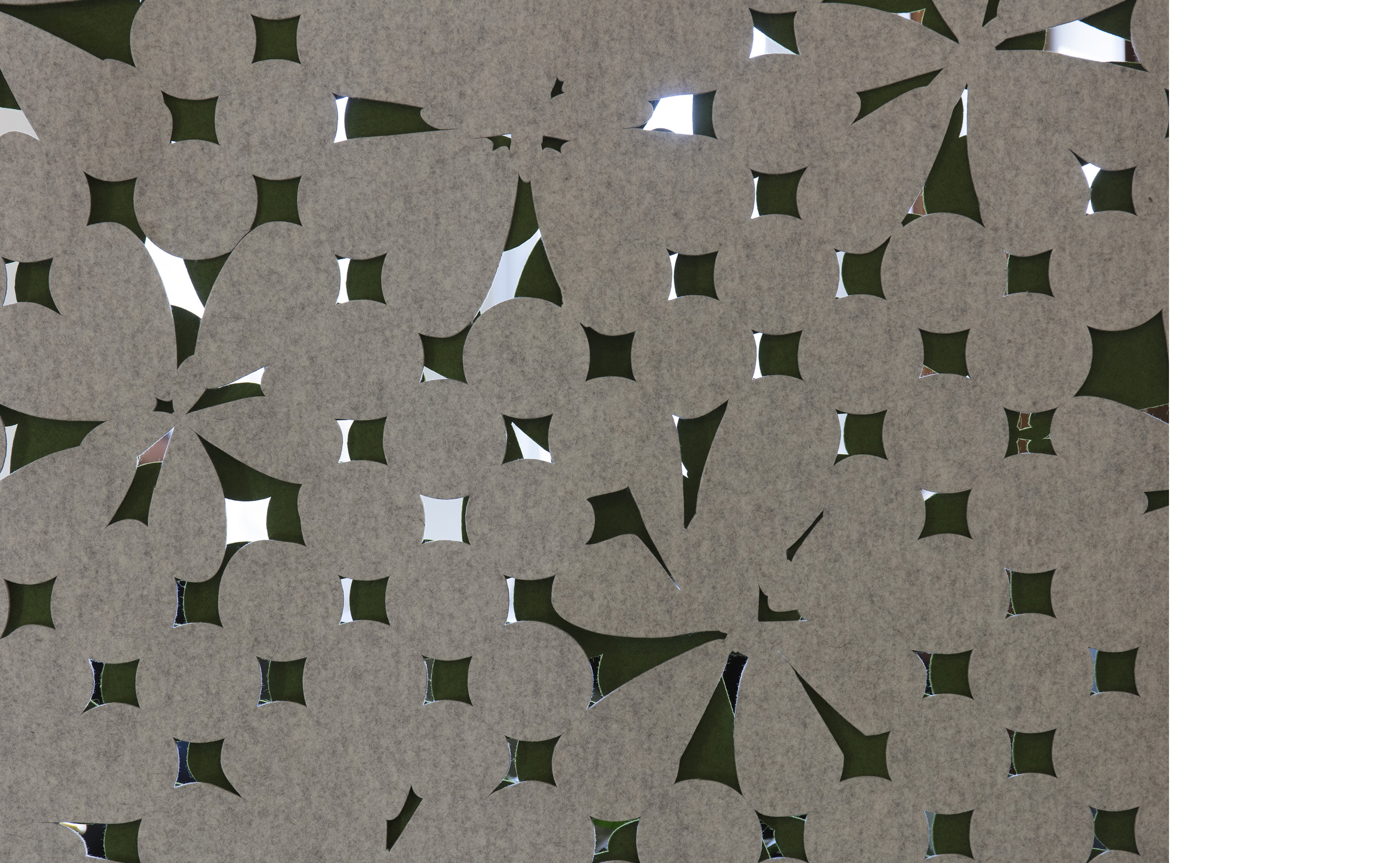 Rumafskærmning med grøn Fraster filt kontor