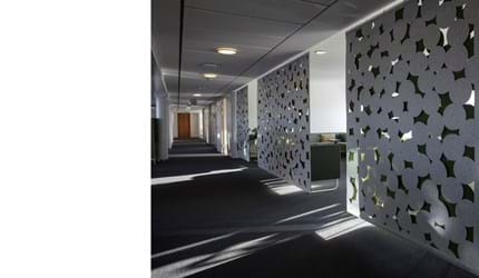 Rumafskærmning med grøn Fraster filt kontor