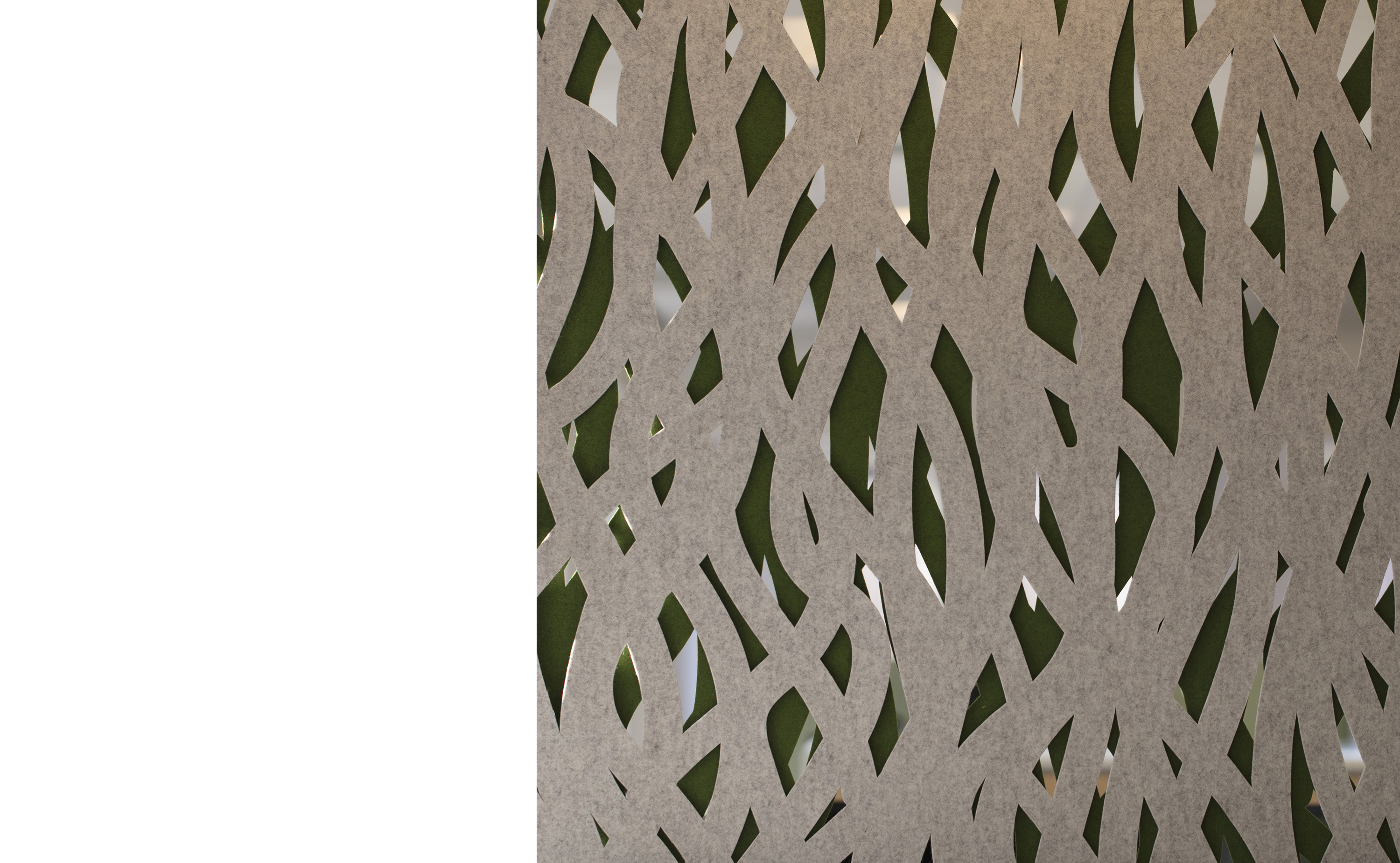 Rumafskærmning med grøn Fraster filt kontor