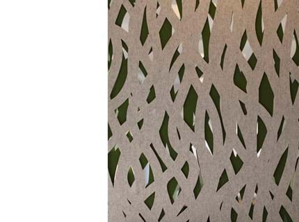 Rumafskærmning med grøn Fraster filt kontor