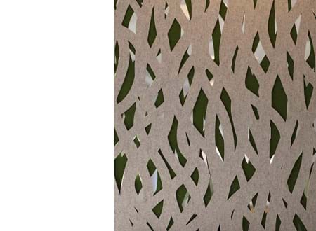 Rumafskærmning med grøn Fraster filt kontor