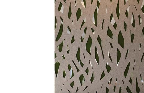 Rumafskærmning med grøn Fraster filt kontor