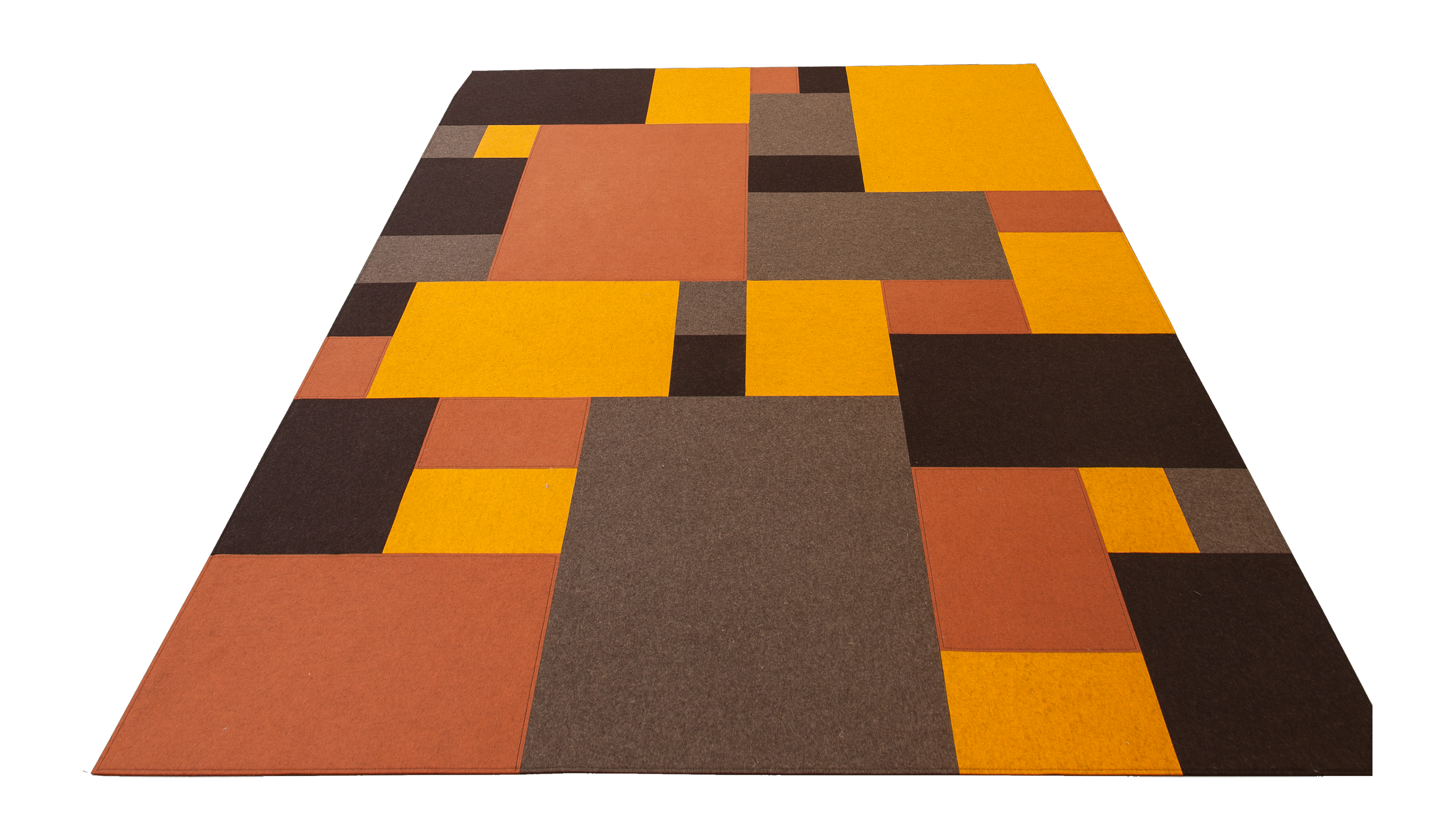 Filttæppe design Afloor gul  orange brun