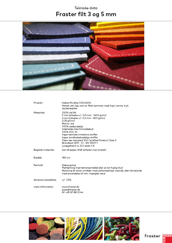 Filt, filt, datablad DA