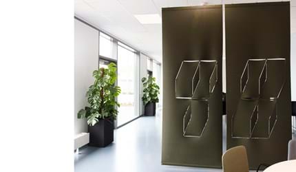 fraster, filt, cover, rumafskærmning, roomdivider, akustik, uld filt, inspiration, design, indretning, afskærmning, felt, wool felt, acoustic and decoration,