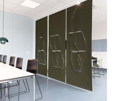 fraster, filt, cover, rumafskærmning, roomdivider, akustik, uld filt, inspiration, design, indretning, afskærmning, felt, wool felt, acoustic and decoration,