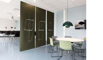 fraster, filt, cover, rumafskærmning, roomdivider, akustik, uld filt, inspiration, design, indretning, afskærmning, felt, wool felt, acoustic and decoration,