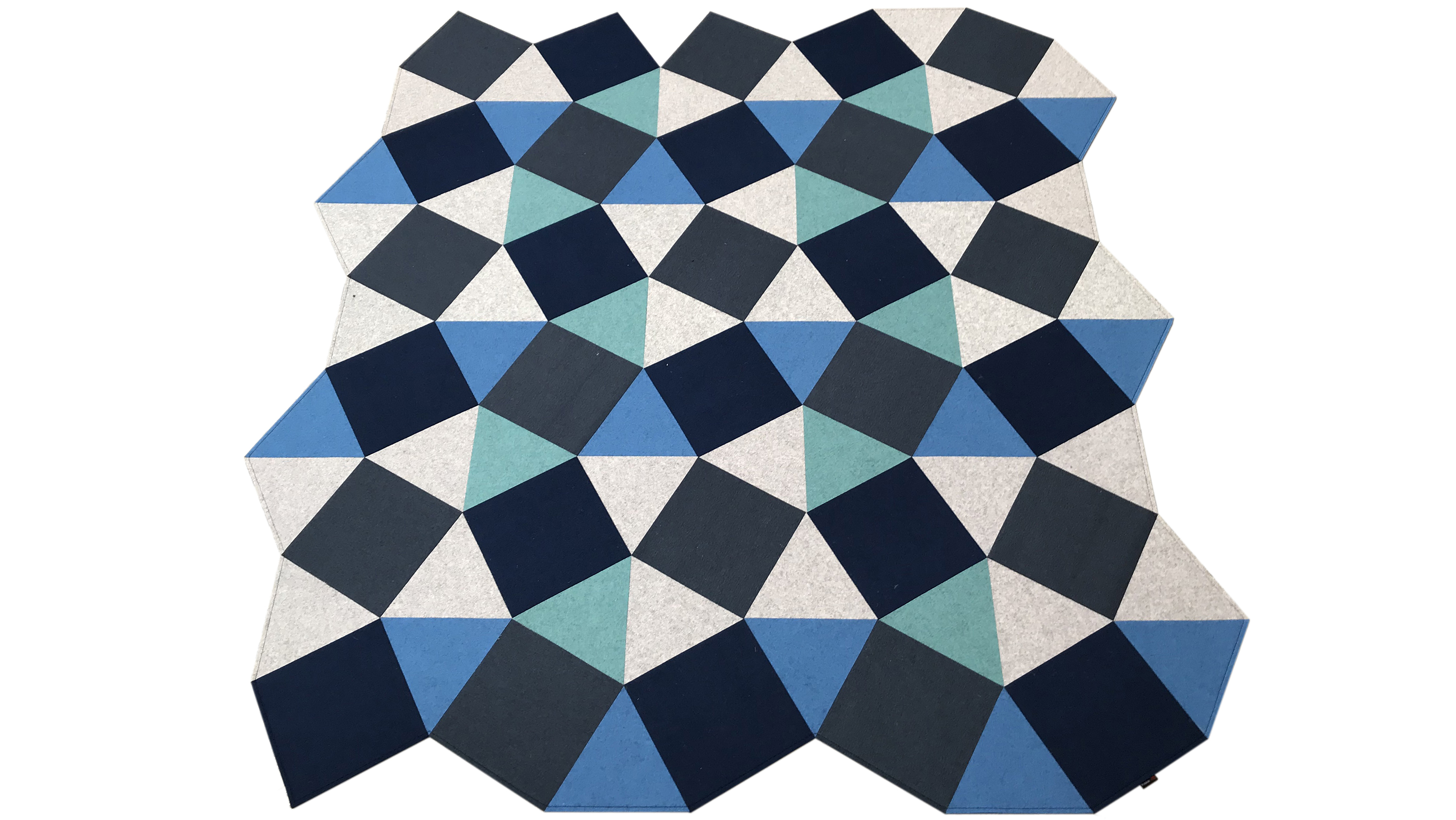 filttæppe design Brix blå farver