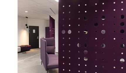 CoverSingle, rumdeler i filt, uldfilt, Roomdivider in felt,