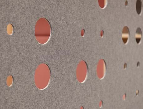 CoverSingle rumdeler i filt nedhængt fra loft