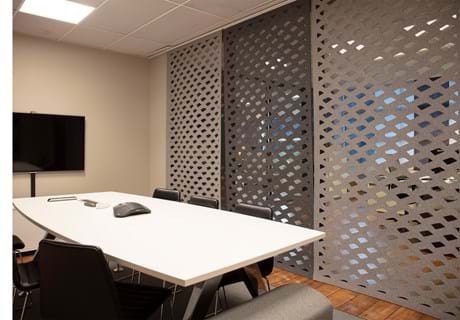 3, Covers rumafskærmning og akustikmoduler i filt