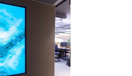 6, Fraster filt opklæbet på væg