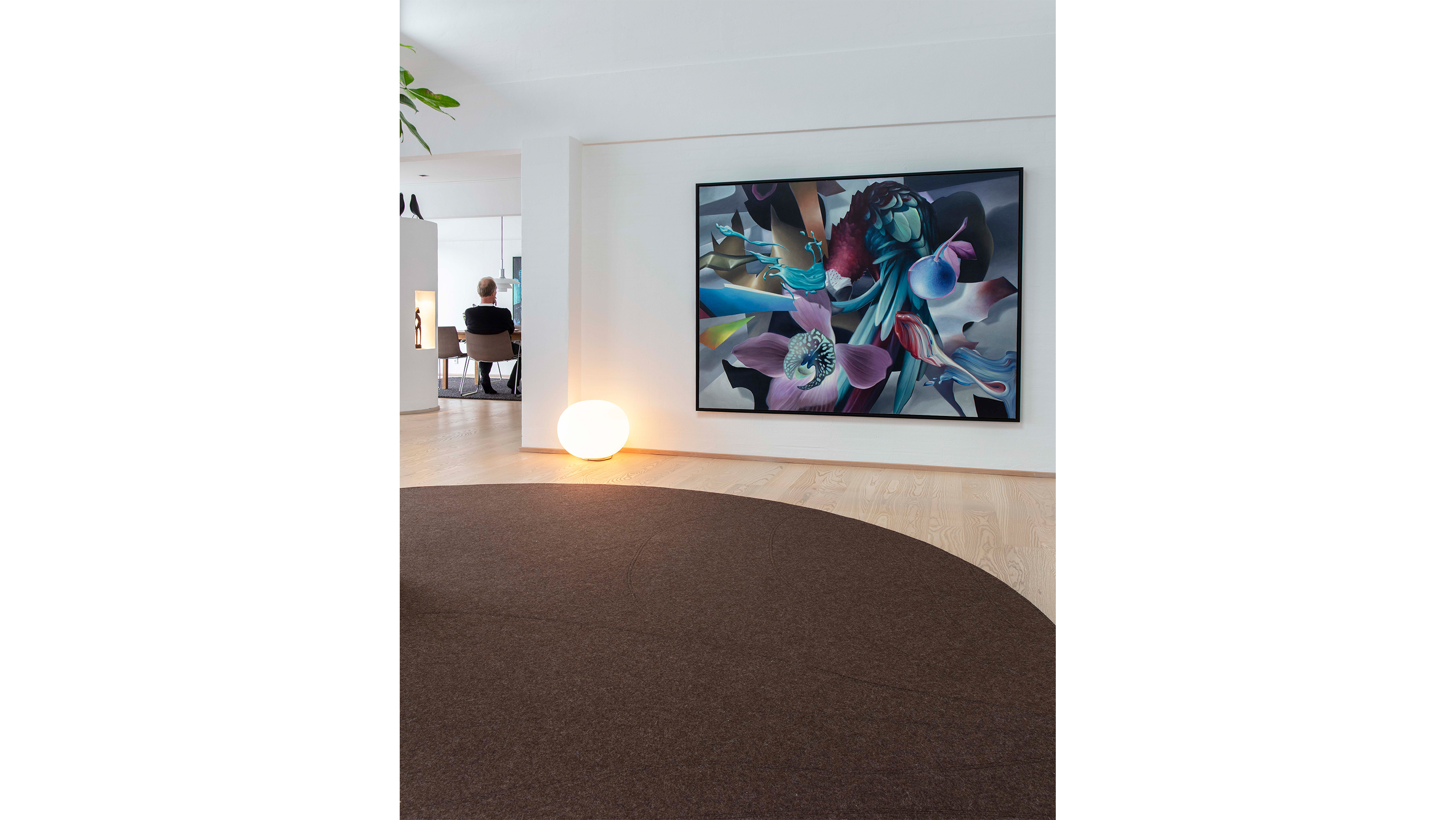 filttæppe design stikninger brun