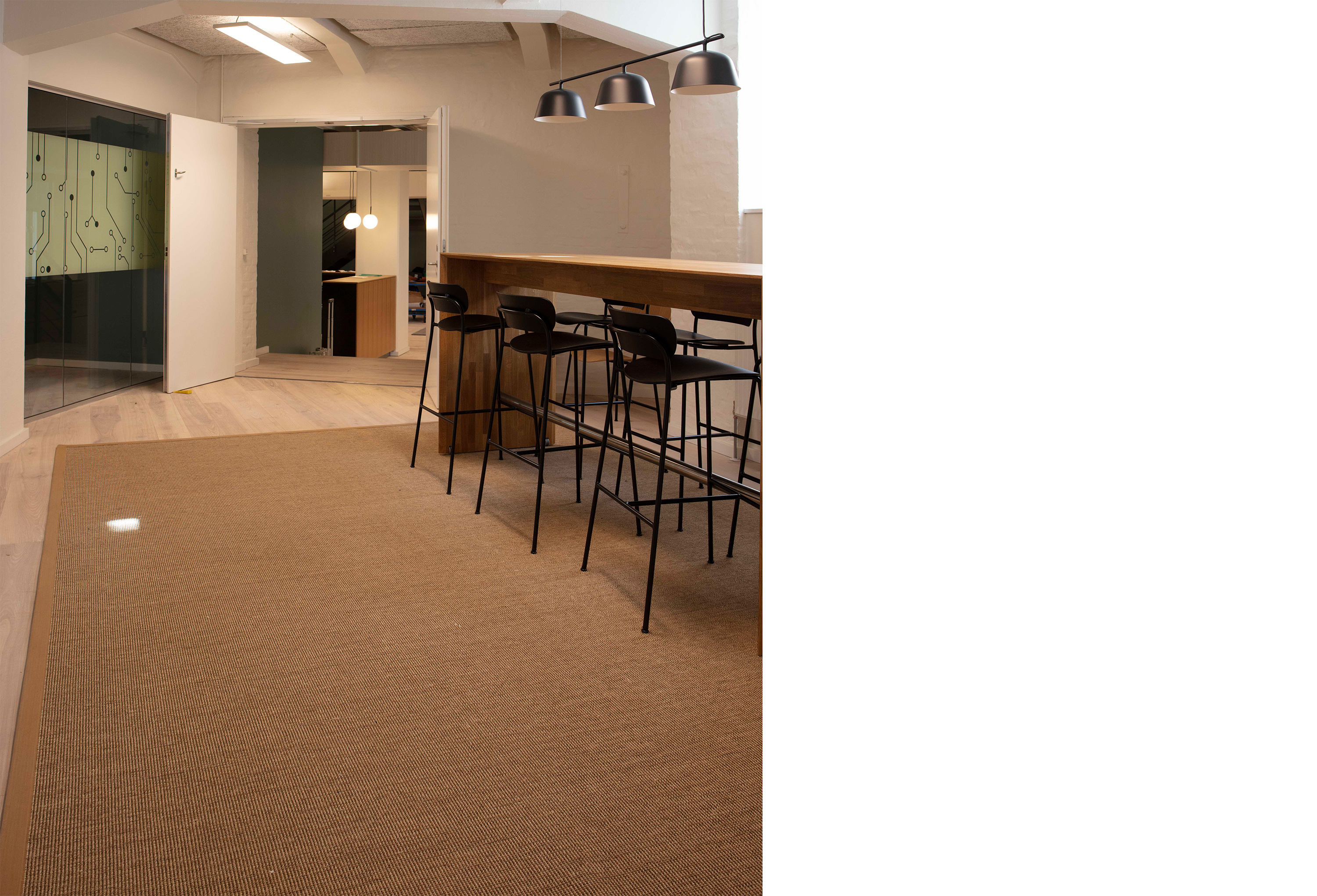 Fraster sisal tæppe under mødebord